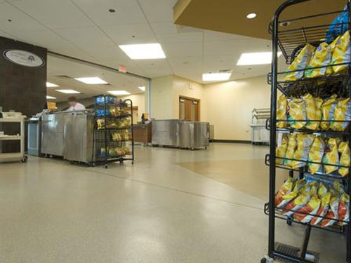 stonblend seamless flooring in lunch room